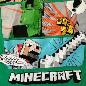 Minecraft Graphic Tee Long Sleeve Comic Book Style Green Youth‎ Size  M